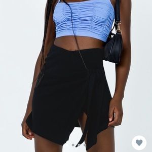 Princess Polly panel mini wrap skirt black NWT